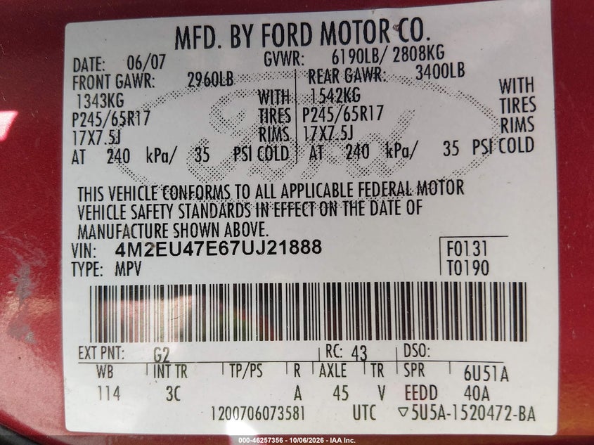 2007 MERCURY MOUNTAINEER · Фото 9