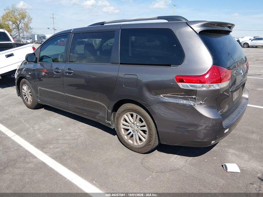 Vin: 5tdyk3dc9bs058109, lot: 46757650, toyota sienna xle v6 20113