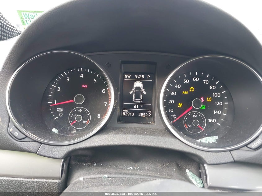 VOLKSWAGEN GOLF 2012 VIN WVWDB7AJ1CW231955