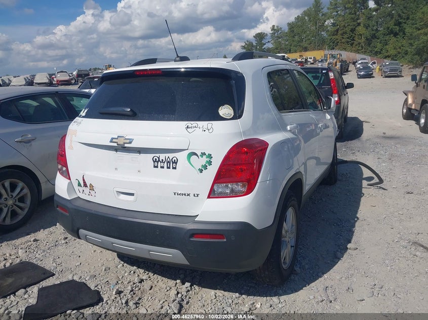 Vin: kl7cjlsb3gb683494, lot: 46758029, chevrolet trax lt 20164