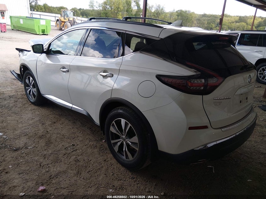Vin: 5n1az2mjxkn133682, lot: 46758571, nissan murano sv 20193