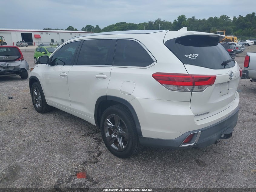 Vin: 5tdyzrfh5js243313, lot: 46759189, toyota highlander limited platinum 20183