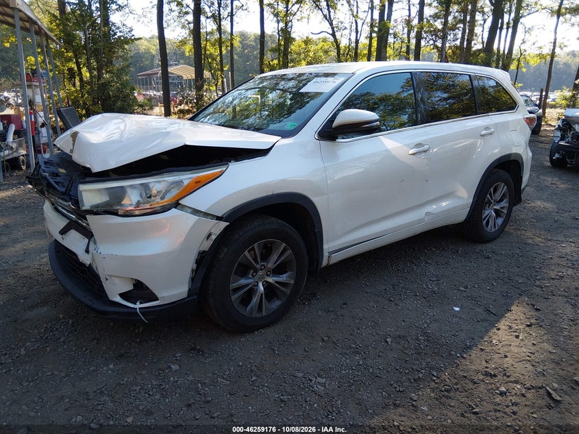 Vin: 5tdbkrfh8es023972, lot: 46759245, toyota highlander le plus v6 20142