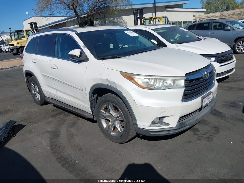 Vin: 5tdykrfh2es007518, lot: 46759505, toyota highlander limited v6 20141
