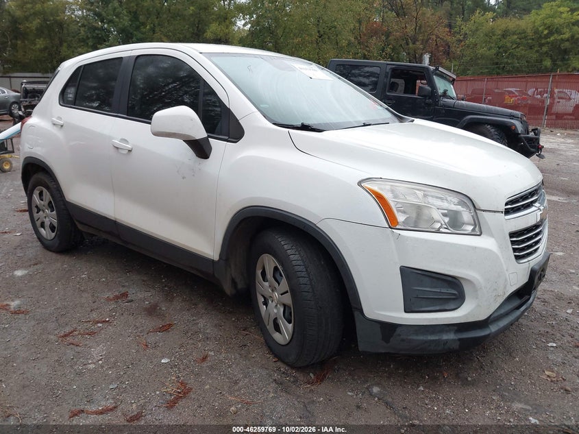 Vin: kl7cjksb3gb761685, lot: 46759838, chevrolet trax 1ls 20161