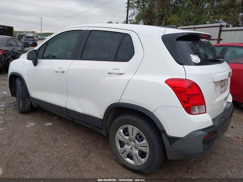 Vin: kl7cjksb3gb761685, lot: 46759838, chevrolet trax 1ls 20163