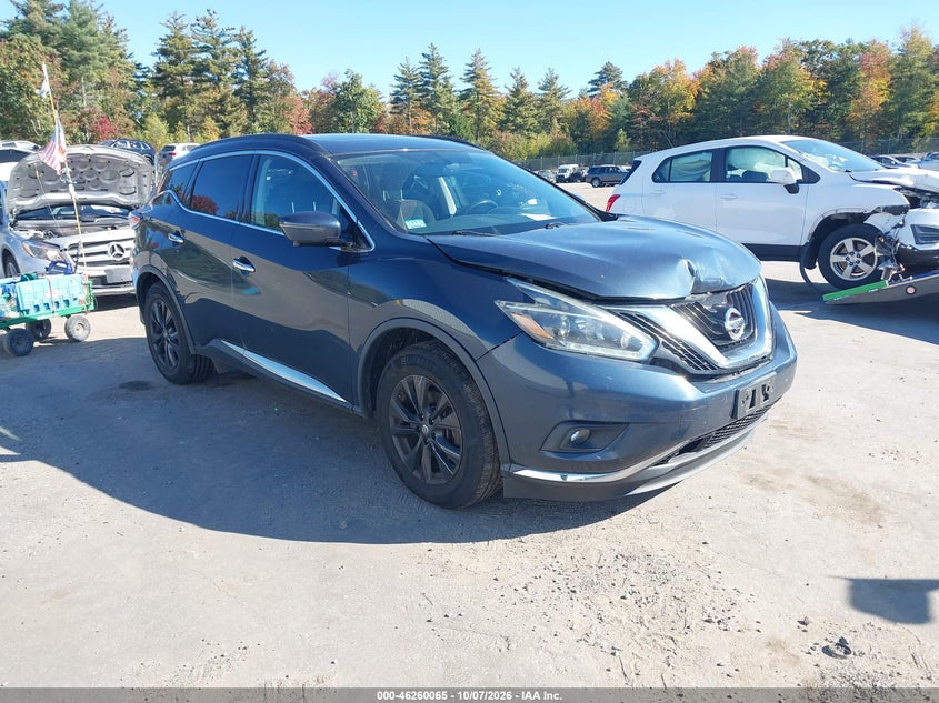 Vin: 5n1az2mh6jn173415, lot: 46760134, nissan murano sv 20181