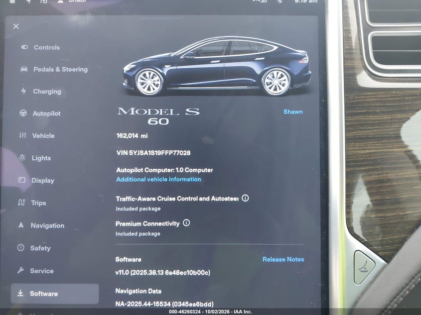TESLA MODEL S 2015 VIN 5YJSA1S19FFP77028