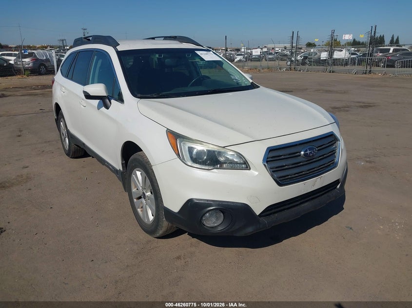 Vin: 4s4bsafcxg3207378, lot: 46760844, subaru outback 2.5i premium 20161