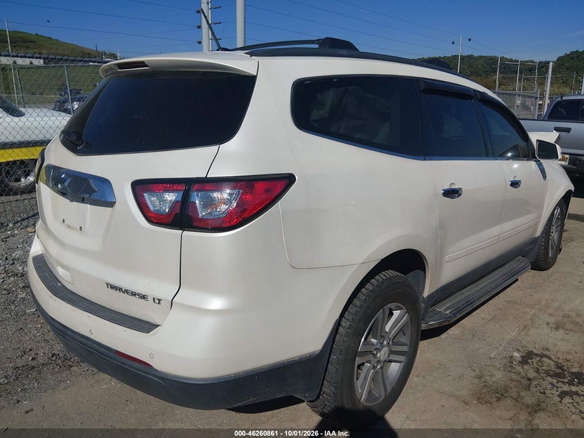 Vin: 1gnkvhkd4fj231230, lot: 46760930, chevrolet traverse 2lt 20154