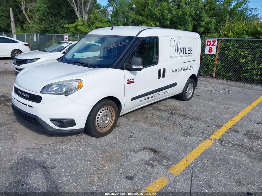 Vin: zfbhrfab8l6p39908, lot: 46761571, ram promaster city tradesman 20202