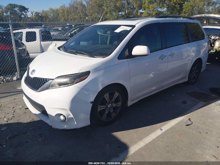 Vin: 5tdxk3dc2fs680889, lot: 46761822, toyota sienna se premium 8 passenger 20154