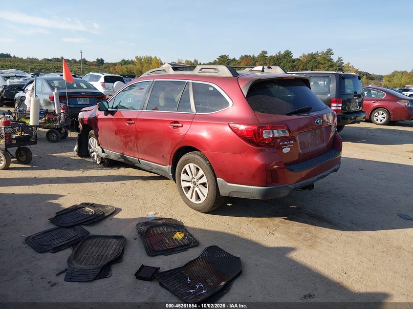 Vin: 4s4bsahc1h3263093, lot: 46761923, subaru outback 2.5i premium 20173