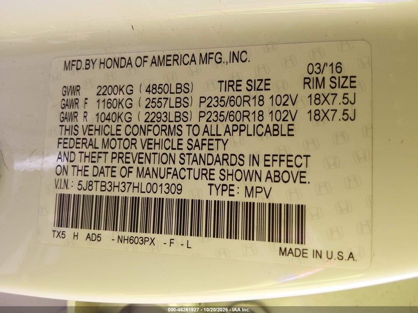 2017 ACURA RDX ACURAWATCH PLUS PACKAGE · Фото 9
