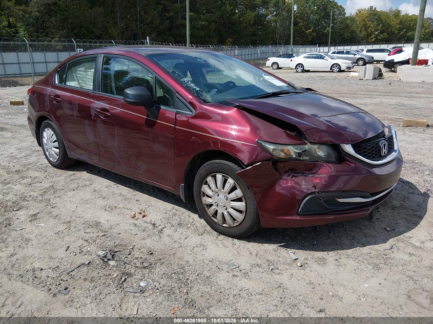 Vin: 19xfb2f55ee077528, lot: 46762056, honda civic lx 20141