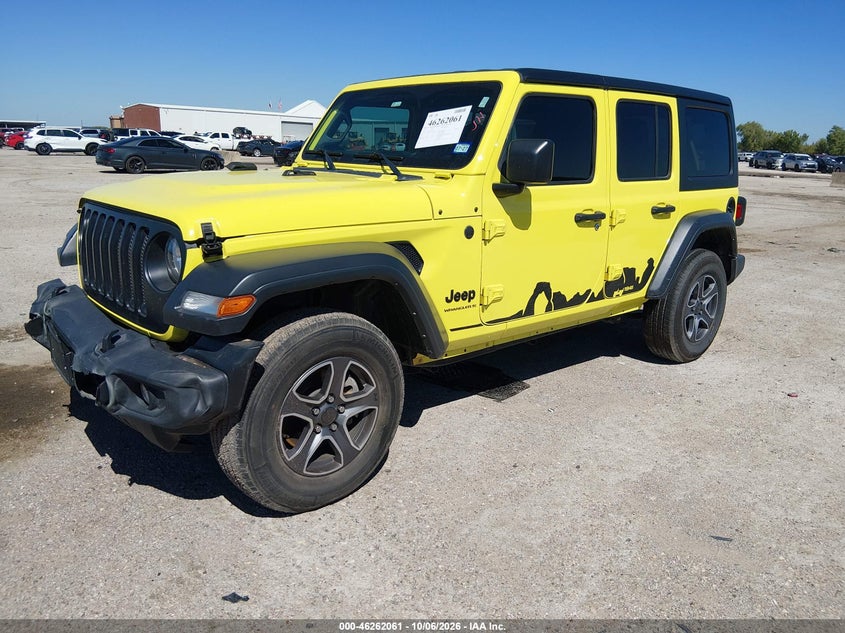 Vin: 1c4hjxdg1pw522367, lot: 46762130, jeep wrangler 4-door sport s 4x4 20232