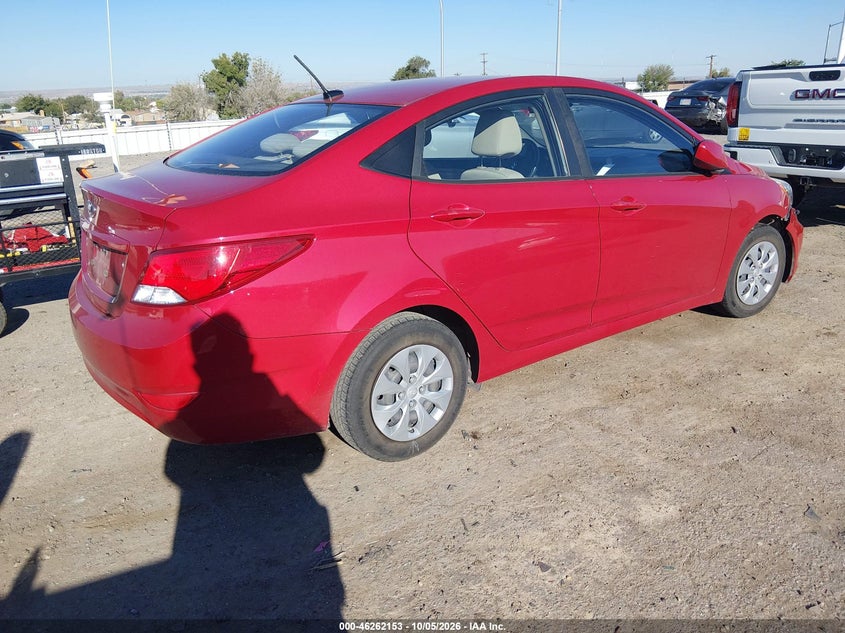 Vin: kmhct4ae4gu125426, lot: 46762222, hyundai accent se 20164