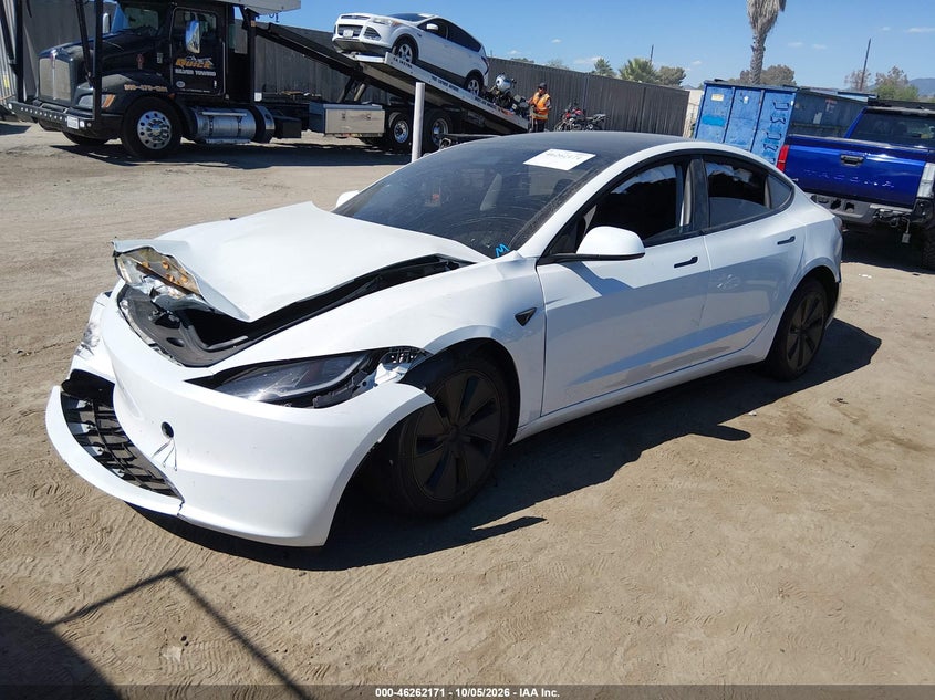Vin: 5yj3e1ea9sf076035, lot: 46762240, tesla model 3 long range rear-wheel drive/standard rear-wheel drive 20252