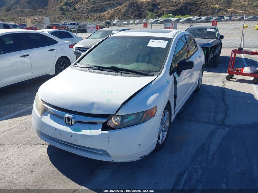 2008 Honda Civic Ex, Rear, IAAI, VIN 2HGFA16878H355198 — photo 2