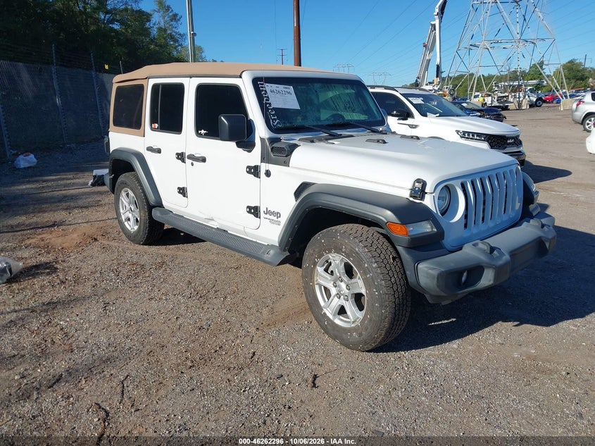 Vin: 1c4hjxdg6kw677506, lot: 46762365, jeep wrangler unlimited sport s 4x4 20191