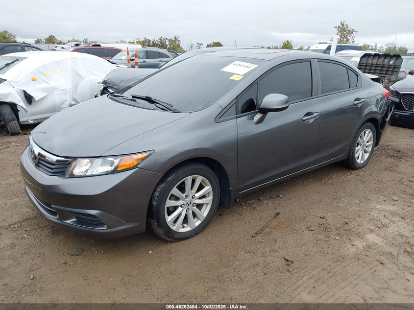 2012 Honda Civic Ex, Rear, IAAI, VIN 19XFB2F83CE021904 — photo 2