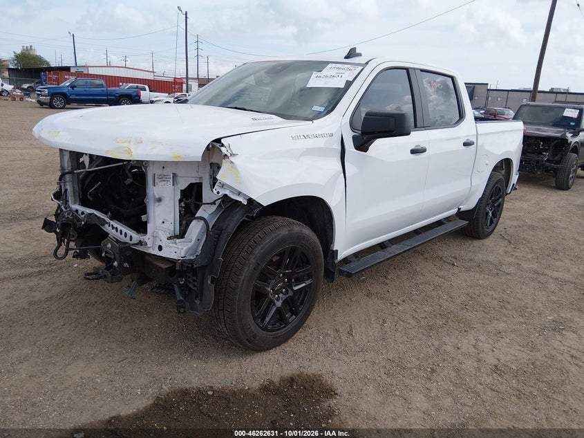 2025 Chevrolet Silverado 1500 2Wd Short Bed Custom, Front End, IAAI, VIN 1GCPABEK7SZ305401 — photo 2