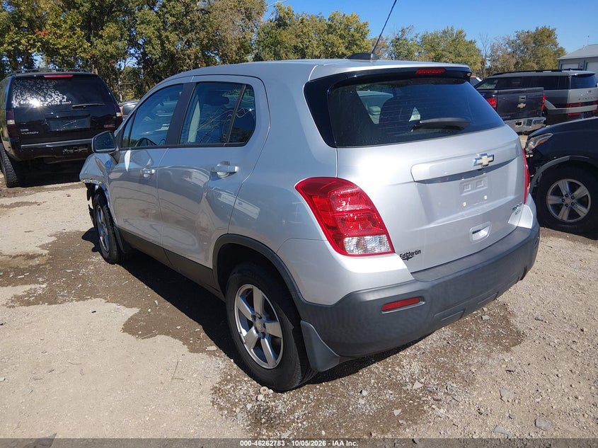 Vin: kl7cjnsbxgb676277, lot: 46762852, chevrolet trax 1ls 20163