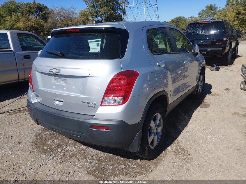 Vin: kl7cjnsbxgb676277, lot: 46762852, chevrolet trax 1ls 20164