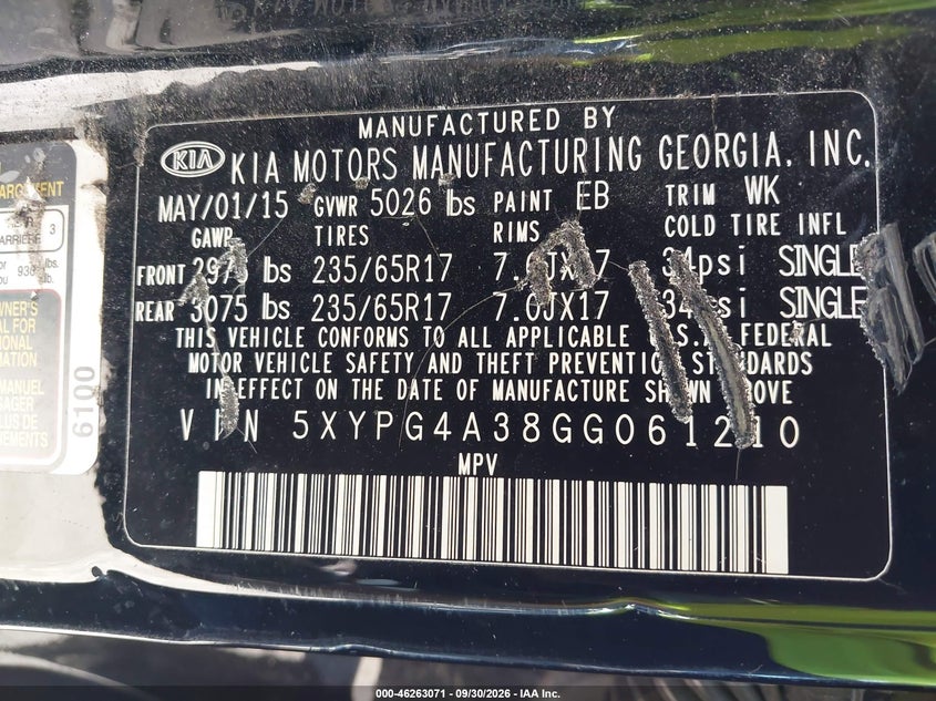 2016 KIA SORENTO 2.4L LX · Фото 9