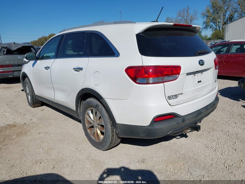 Vin: 5xypg4a36gg168935, lot: 46763204, kia sorento 2.4l lx 20163