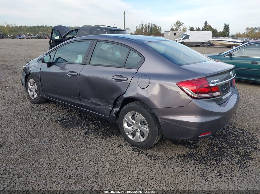 Vin: 19xfb2f56fe283698, lot: 46763320, honda civic lx 20153