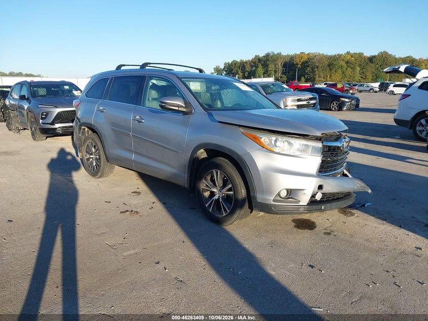 Vin: 5tdjkrfh4gs248694, lot: 46763478, toyota highlander xle v6 20161