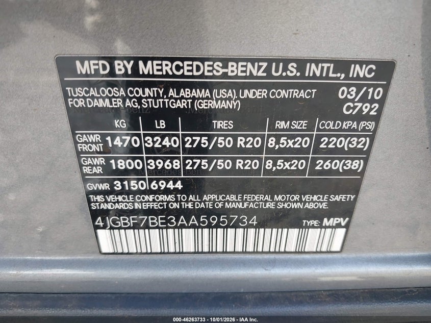 2010 MERCEDES-BENZ GL 450 4MATIC · Фото 9