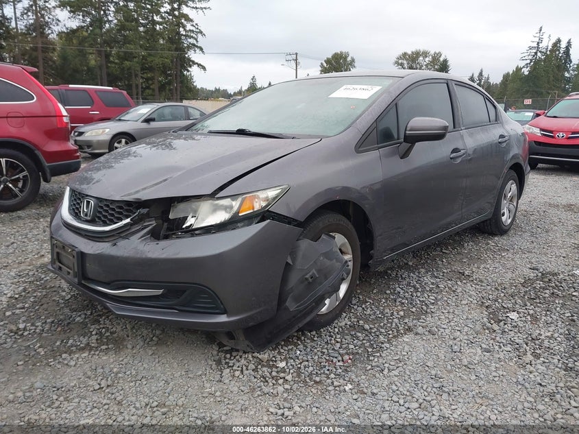 Vin: 19xfb2f50ee226587, lot: 46763930, honda civic lx 20142