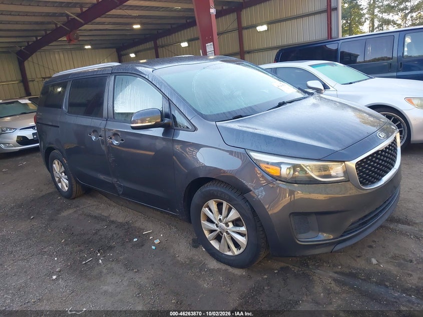 Vin: kndmb5c17f6073921, lot: 46763939, kia sedona lx 20151