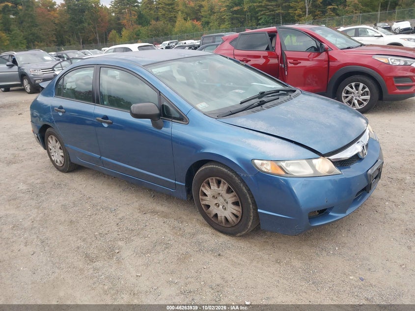 2010 Honda Civic Vp, Rear, IAAI, VIN 2HGFA1F3XAH573632