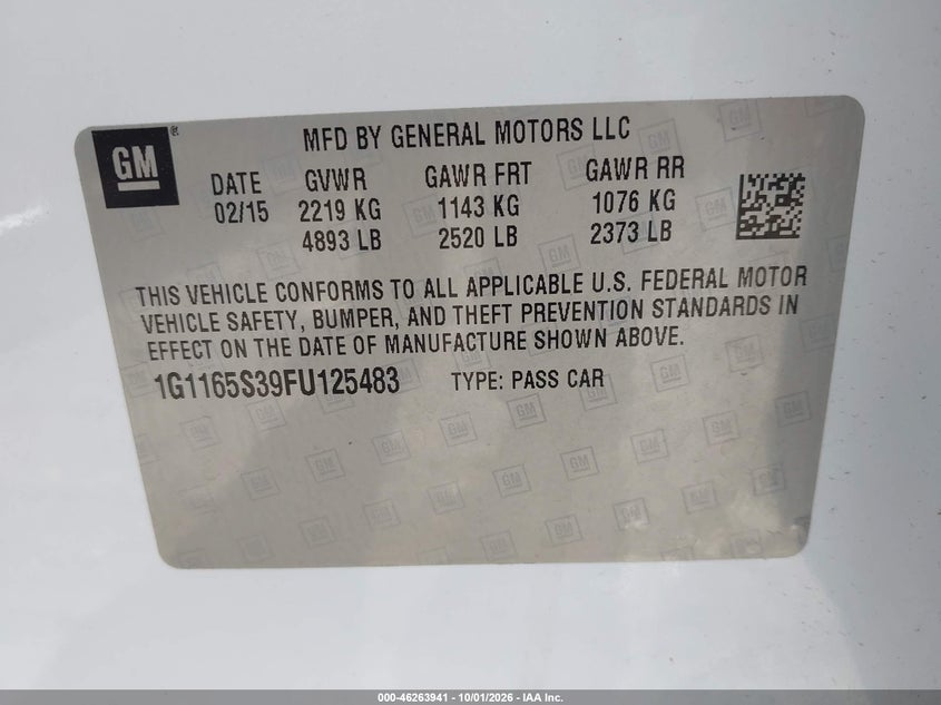 2015 CHEVROLET IMPALA 2LZ · Фото 9