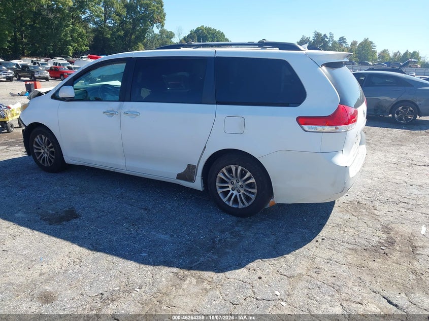 Vin: 5tdyk3dc5bs064490, lot: 46764437, toyota sienna xle v6 20113