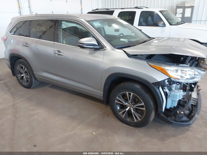 Vin: 5tdjkrfh4gs325144, lot: 46764439, toyota highlander xle v6 2016 img_1