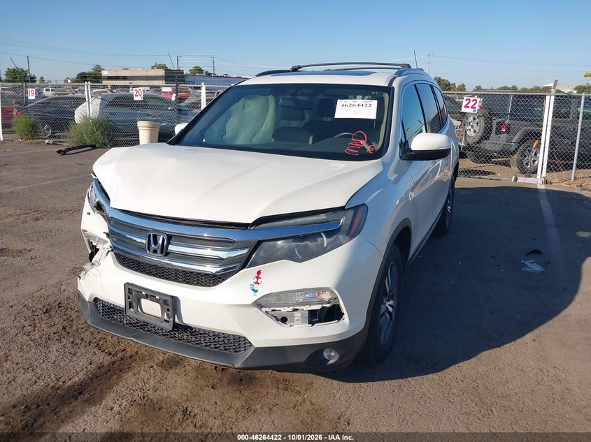 Vin: 5fnyf6h53gb115384, lot: 46764501, honda pilot ex-l 20162