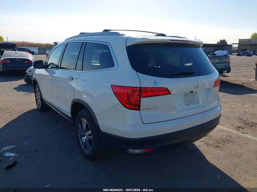 Vin: 5fnyf6h53gb115384, lot: 46764501, honda pilot ex-l 20163