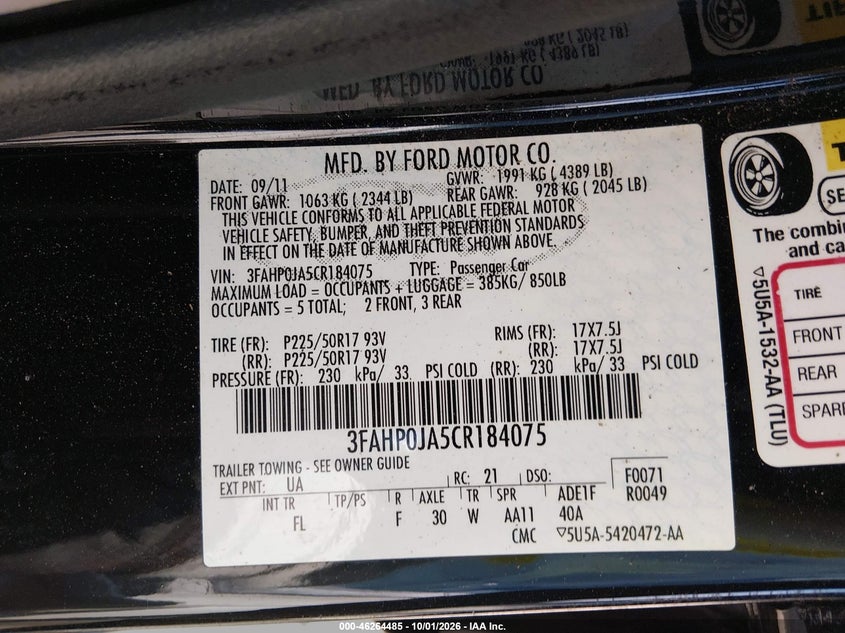 2012 FORD FUSION SEL · Фото 9