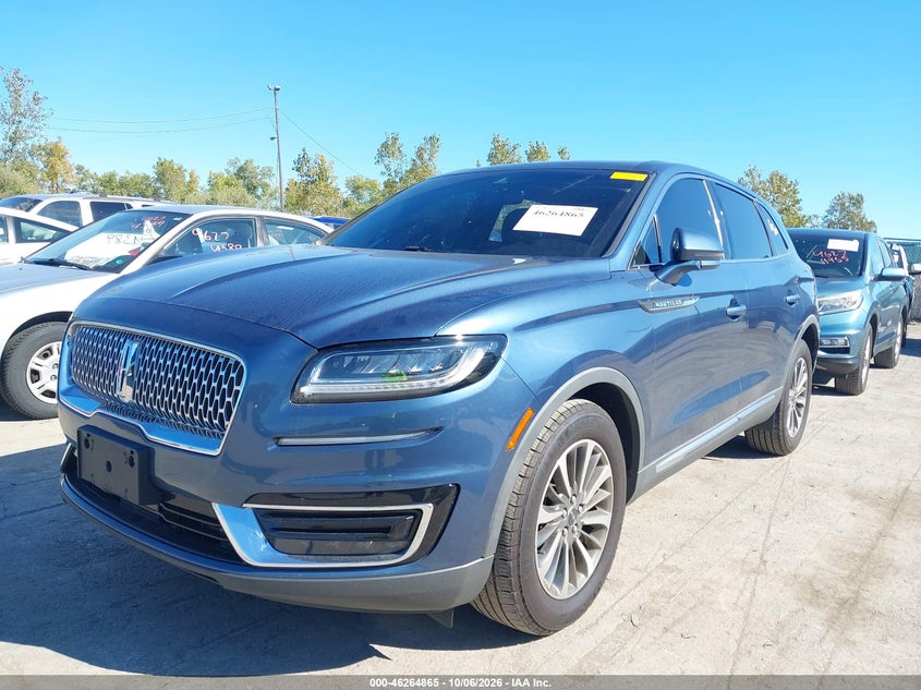 Vin: 2lmpj8k9xkbl39212, lot: 46764944, lincoln nautilus select 20192