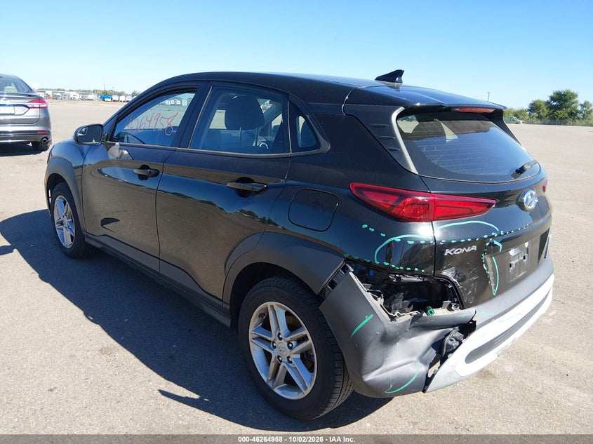 Vin: km8k22ab8nu804105, lot: 46765037, hyundai kona se 20223