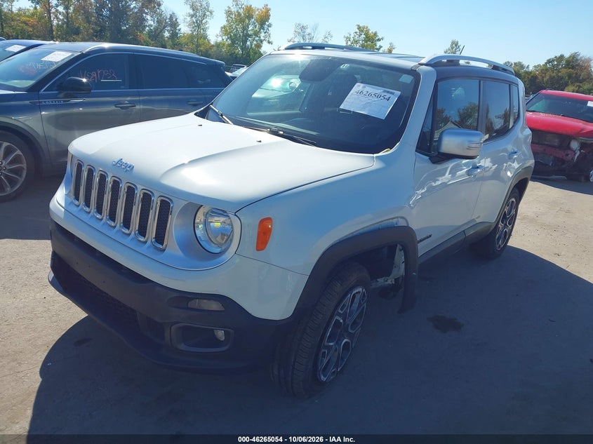 Vin: zaccjbdtxfpb41235, lot: 46765133, jeep renegade limited 20152
