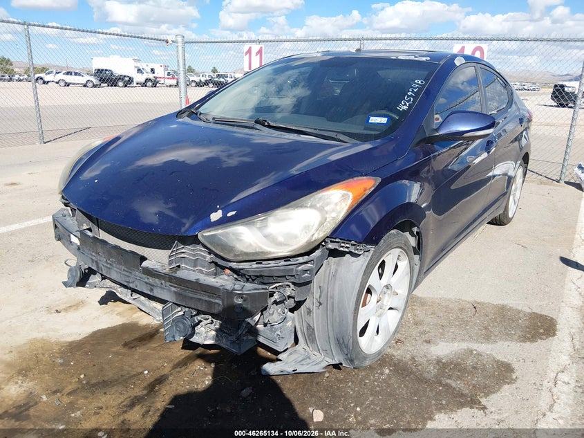 Vin: 5npdh4aexch102621, lot: 46765213, hyundai elantra limited 20122