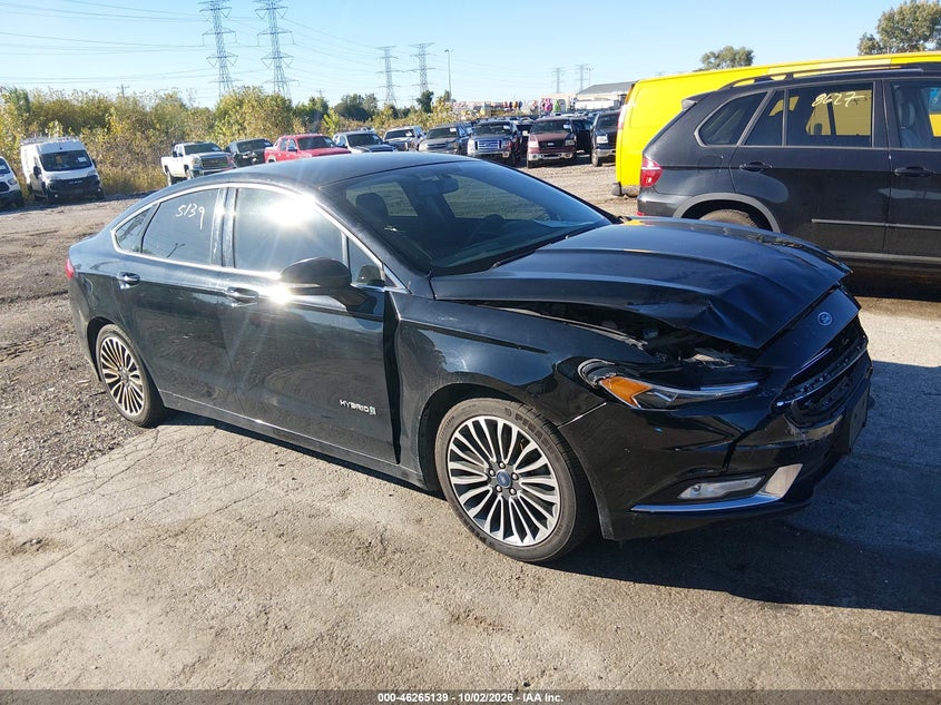 Vin: 3fa6p0ru2jr280166, lot: 46765218, ford fusion hybrid titanium 20181