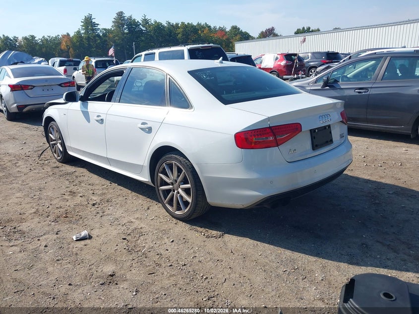 Vin: wauffafl4fn023466, lot: 46765359, audi a4 2.0t premium 20153