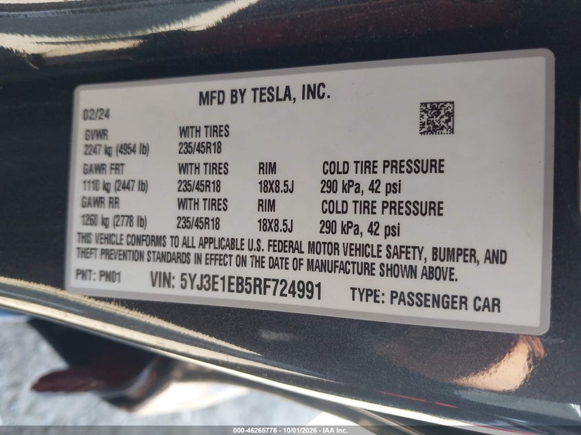 2024 TESLA MODELO 3 LONG RANGE DUAL MOTOR ALL-WHEEL DRIVE · Фото 9