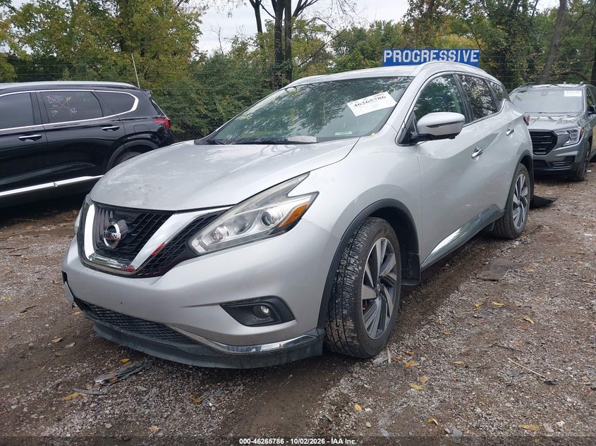 Vin: 5n1az2mh6gn164805, lot: 46765865, nissan murano platinum 20162